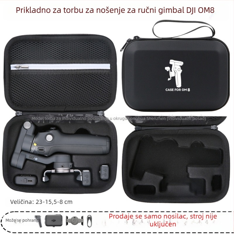 Čvrsta futrola za OM8 gimbal — PU materijal, kompatibilan s OM8, Zero type marka, ovlaštena privatna marka, račun uključen