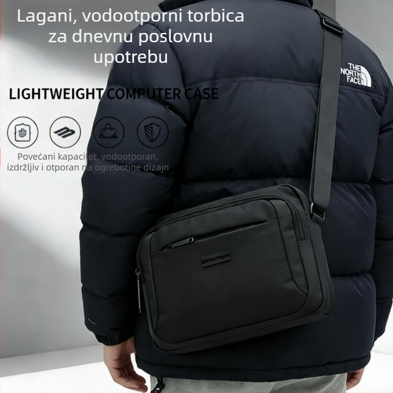 Muška torba za rame, poslovni stil, vodootporna najlon torba s poliesterom, ultra lagana, više pretinaca