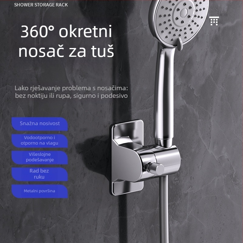 Držač za tuš za kupaonicu, moderan minimalistički dizajn (Materijal: ABS; Prilagodljivo: Da; Ugradnja: JY106; Jednokomponentno oblikovanje)
