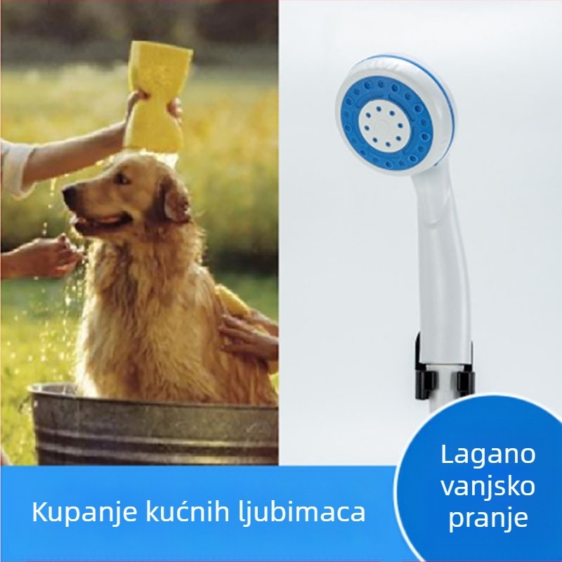 Hw10001 Prijenosni vanjski tuš — ABS; Značajke: prskanje, masaža, mjehurići, kiša; Radna temperatura 0–80°C; nominalni tlak 5,6 kg