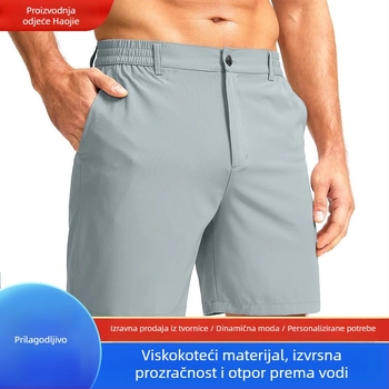 Muške casual golf hlače - lagane, s elastičnim pojasom, ravni kroj, Mink tkanina, za četiri sezone