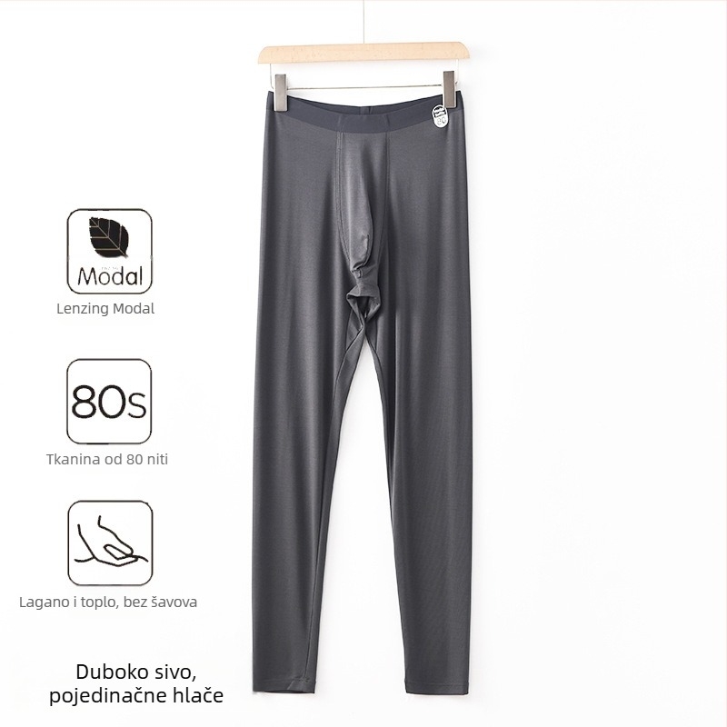 Muški Modalni termalni set – bezšivno, debeli 201–250 g/m², baršunasti donji dio, antibakterijsko, toplo