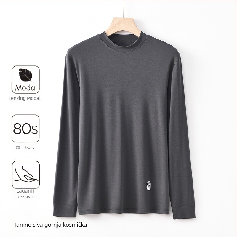 Muški Modalni termalni set – bezšivno, debeli 201–250 g/m², baršunasti donji dio, antibakterijsko, toplo