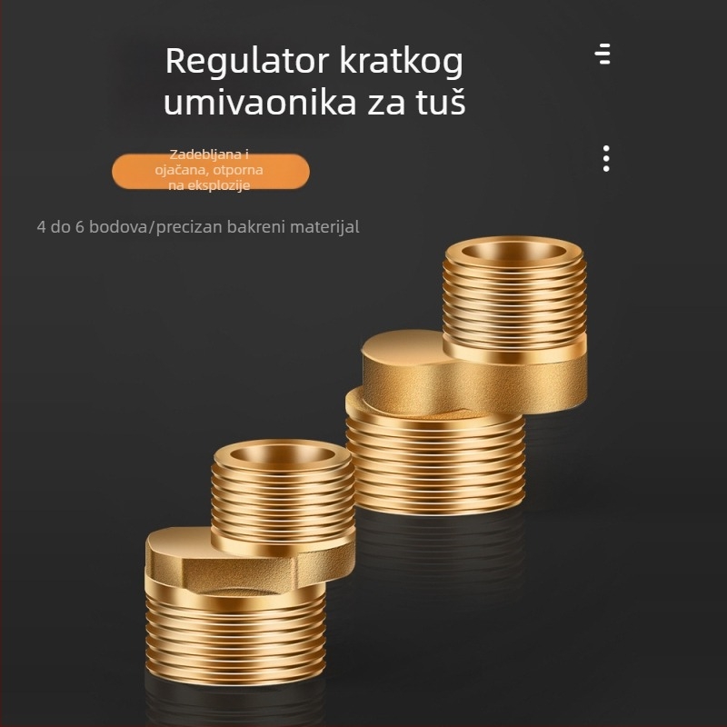 Mjedeni tuš spojnik koljeno, kratki kosni konektor, trostruki reduktor