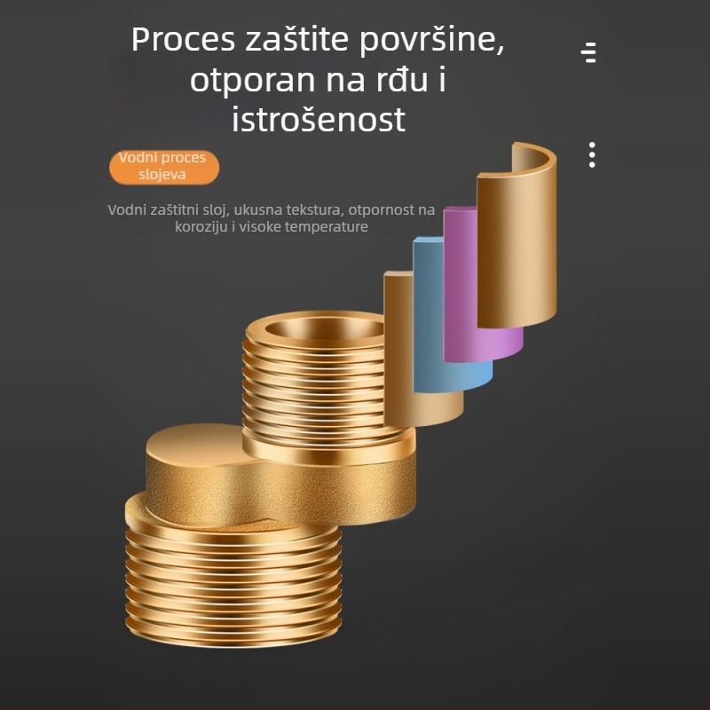 Mjedeni tuš spojnik koljeno, kratki kosni konektor, trostruki reduktor