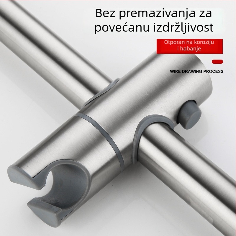 Držač za tuš s podesivim podiznim šipkama, od nehrđajućeg čelika, model 304, ručna ugradnja, mat završna obrada