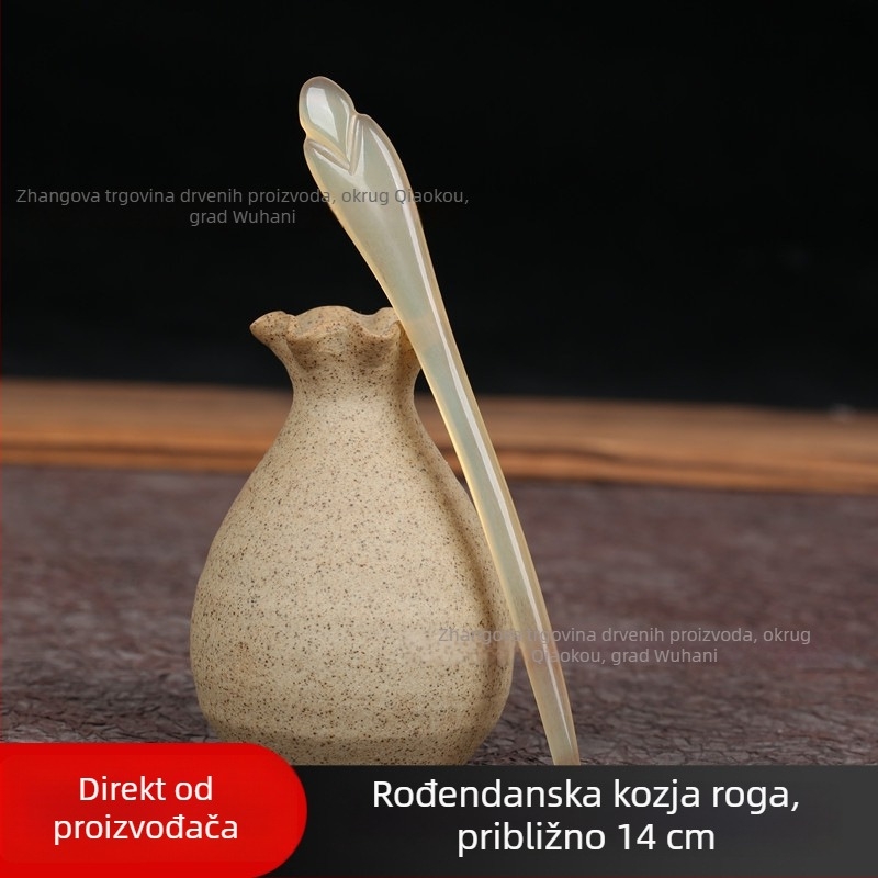 Spona za kosu od roga – etnički geometrijski dizajn, Wood expert brend, dodatak za glavu