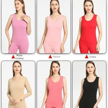 Ženski termo prsluk bez šavova, s flisom iznutra, debljina 201–250 g/m2, poliester, okrugli izrez, pulover stil