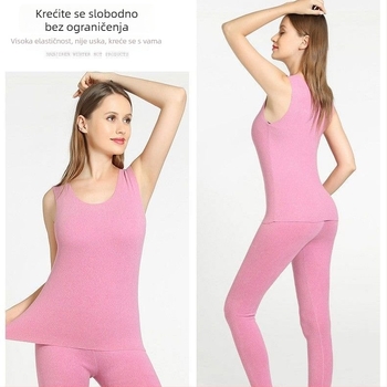 Ženski termo prsluk bez šavova, s flisom iznutra, debljina 201–250 g/m2, poliester, okrugli izrez, pulover stil