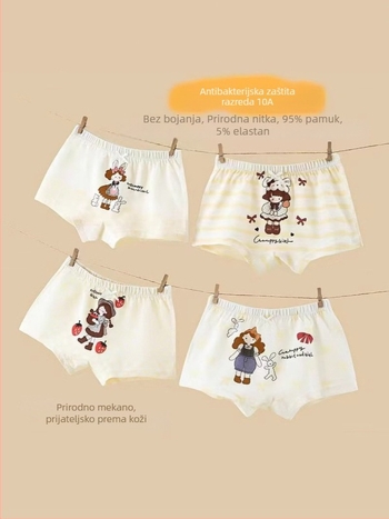 Dječje bokserice od pamuka s Lycrom, 95% pamuka, Klasa A sigurnost, unisex, 4 komada u pakiranju