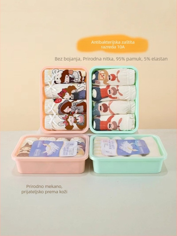 Dječje bokserice od pamuka s Lycrom, 95% pamuka, Klasa A sigurnost, unisex, 4 komada u pakiranju