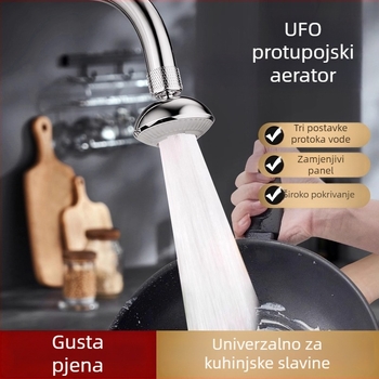 Aerator slavine 360° rotirajući, Anti-prskanje, bakar+ABS, elektroplatiranje, spiralni priključak, model CL-0361, Chen Luo