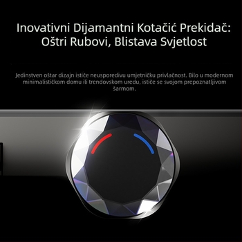 Bakreni tuš set, površinski ugradnja, model EH7-second gear, kontrola temperature, LED svjetlo kišni tuš