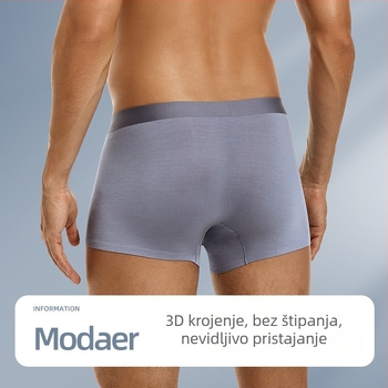 Muške seamless boxerice od modala – 92% modal, 8% spandex, brzo suše, prozračne, srednji pojas, podstava od viskoze