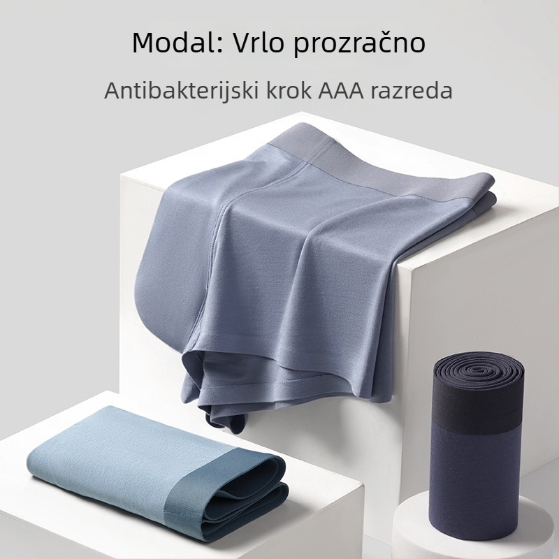 Muške seamless boxerice od modala – 92% modal, 8% spandex, brzo suše, prozračne, srednji pojas, podstava od viskoze