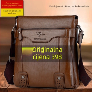 Muška torba preko ramena Cecelia Kiran PU koža, gradski jednostavan stil, vodootporna i otporna na habanje