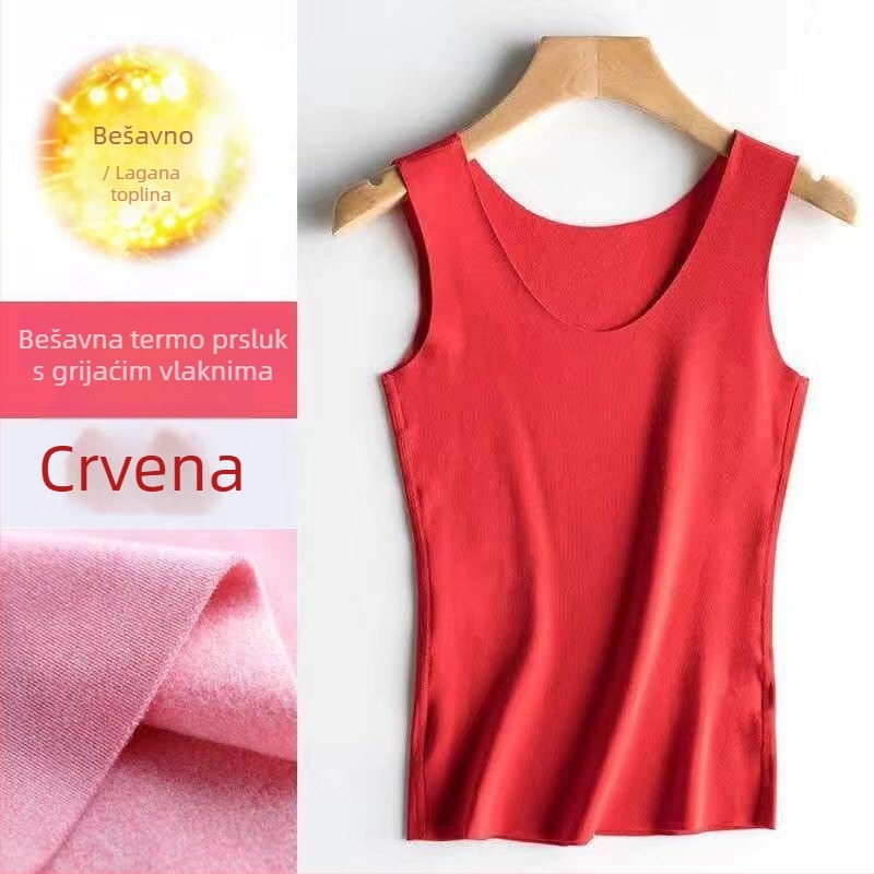 Ženska topla vesta De Velvet od akrila, okrugli izrez, pulover stil, jednoslojna, 220 g
