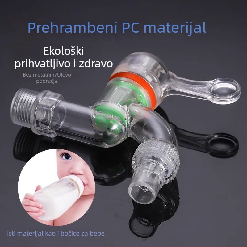PC prozirna plastična slavina za umivaonik, navojni spoj, jednostruki zglob, otvaranje ključem, moderan minimalistički stil