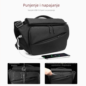 Muška crossbody torba – Oxford tkanina, vodootporna, protiv krađe, prozračna, proširiva