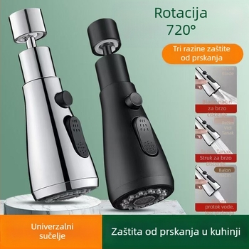 Kuhinjski produžetak slavine s okretom glavom, bakar+ABS, elektroplatiranje, LG, navojni spoj