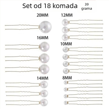 U-oblik perlate forke za kosu – vintage svadbeni ukras s umjetnim perlama