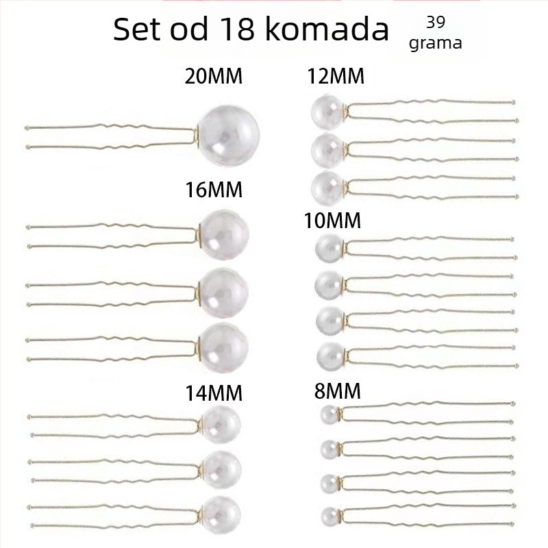 U-oblik perlate forke za kosu – vintage svadbeni ukras s umjetnim perlama