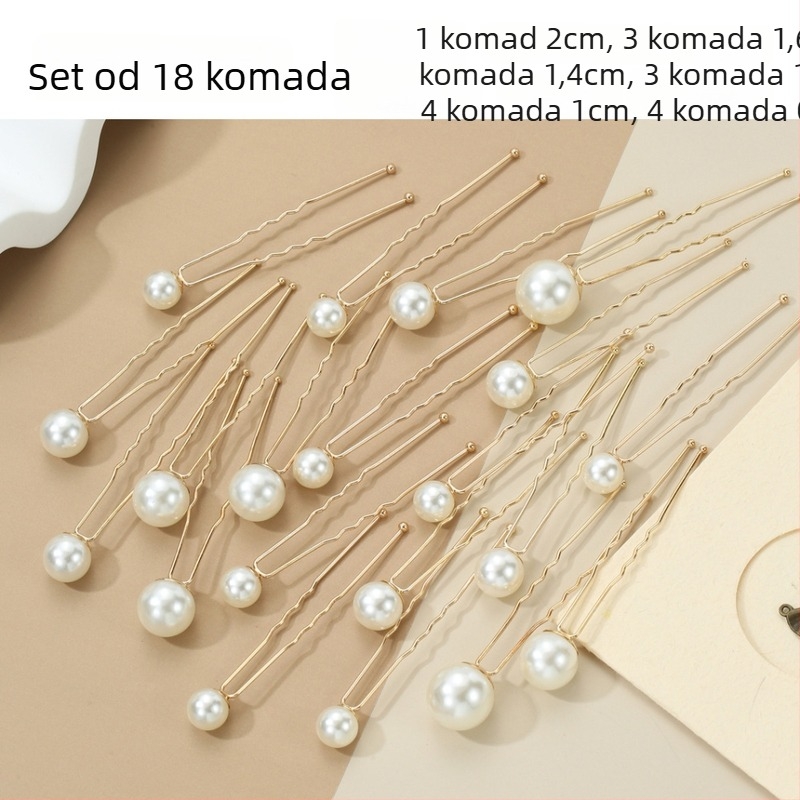 U-oblik perlate forke za kosu – vintage svadbeni ukras s umjetnim perlama