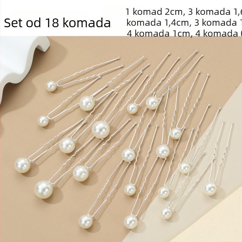 U-oblik perlate forke za kosu – vintage svadbeni ukras s umjetnim perlama