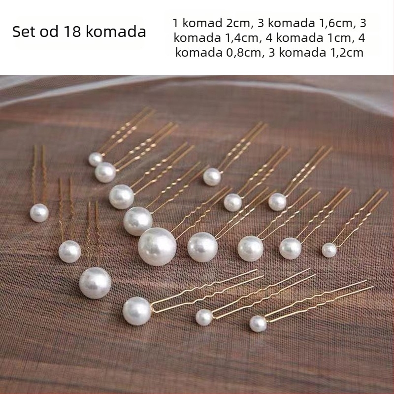 U-oblik perlate forke za kosu – vintage svadbeni ukras s umjetnim perlama