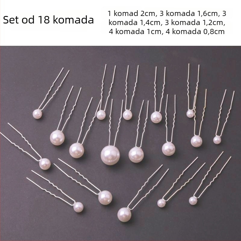 U-oblik perlate forke za kosu – vintage svadbeni ukras s umjetnim perlama