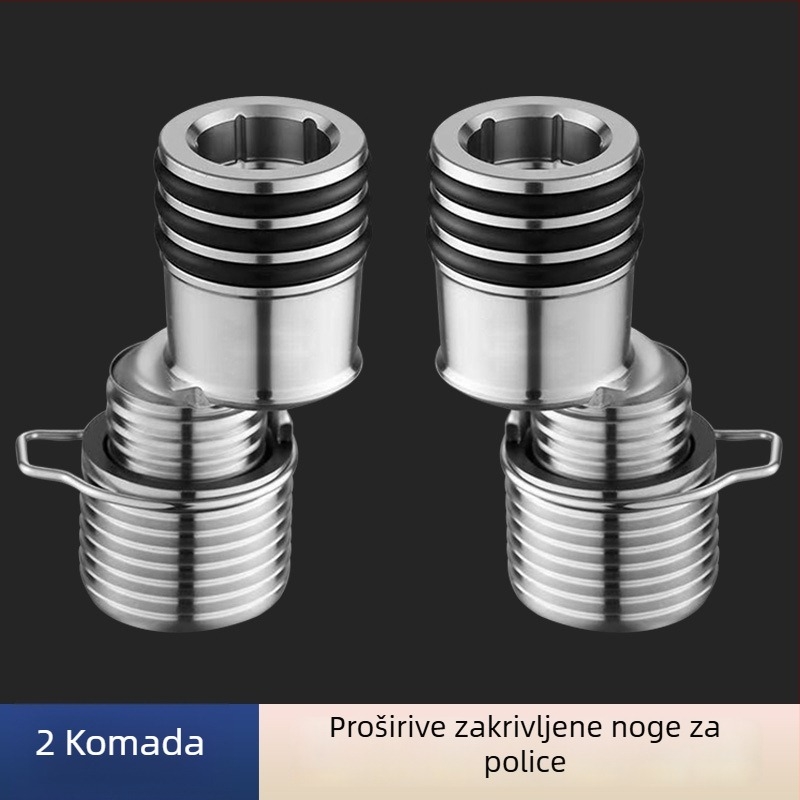 Zidni tuš-ventil s teleskopskim zakrivljenim ramenom, nehrđajući čelik 304, podesiv kut