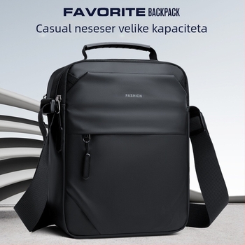 Muška crossbody torba - vodootporna kožna membrana, velika kapaciteta, lagana, prozračna, za poslovna putovanja