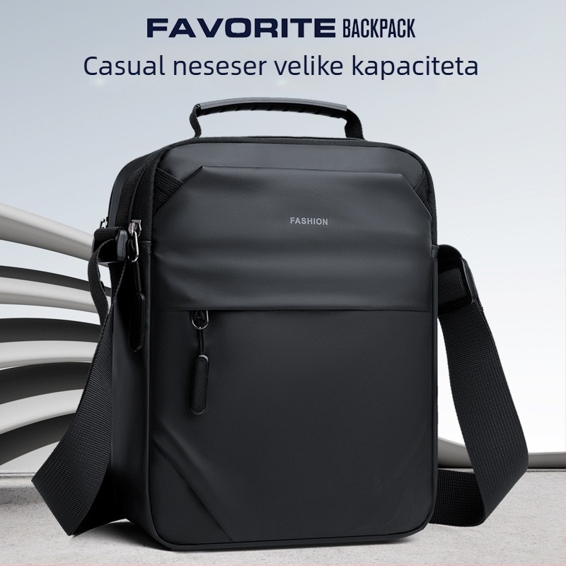 Muška crossbody torba - vodootporna kožna membrana, velika kapaciteta, lagana, prozračna, za poslovna putovanja