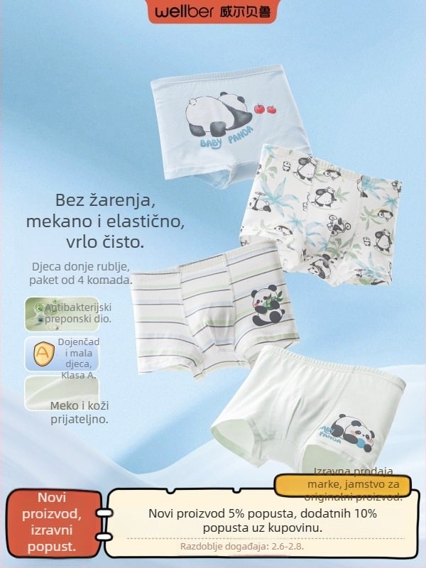 Dječje pamučne gaćice, unisex, pakiranje od 3 komada, sigurnosna razina A, izlazi u jeseni 2025