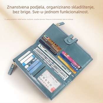 Ženski novčanik na zip, dugi stil (PU materijal; Street Trend; ultra lagan; rastegljiv)
