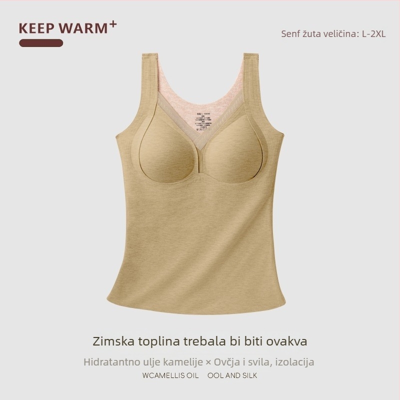 Ženska termalna vest s V izrezom, debeli viskozni materijal 201-250 g/m², oblikovanje tijela, baršunasta podstava, pulover stil