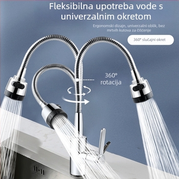 Kuhinjski slavina za sudoper od nehrđajućeg čelika – keramički disk ventil, 10 mm ulaz/izlaz, radna temperatura 0–70°C, nazivni tlak 0,8 MPa