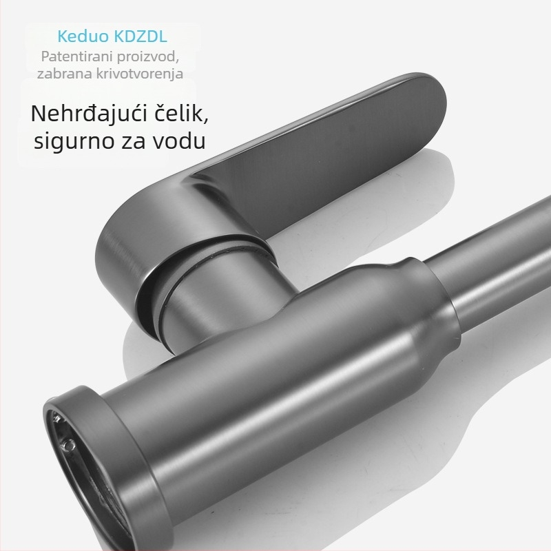 Kdzdl kedu Nehrđajući čelični balkonski kuhinjski mikser s keramičkim disk ventilem, 0,5 MPa, 50–80°C, vodeni premaz