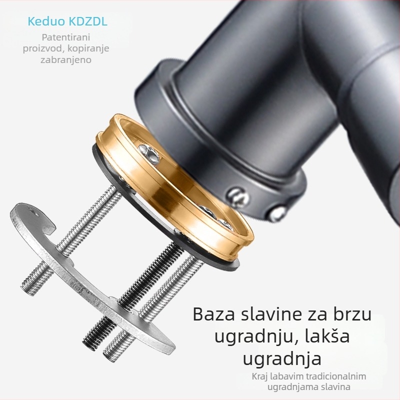 Kdzdl kedu Nehrđajući čelični balkonski kuhinjski mikser s keramičkim disk ventilem, 0,5 MPa, 50–80°C, vodeni premaz