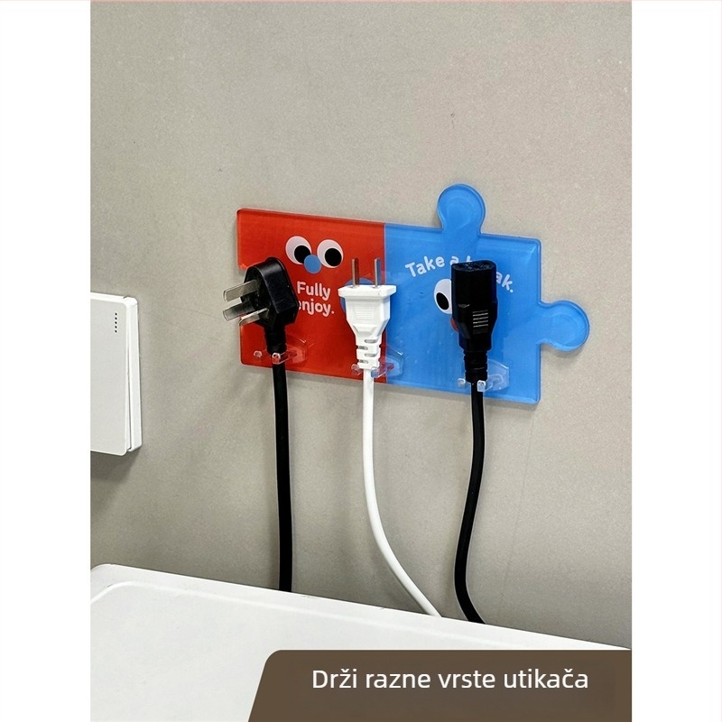 Akrilni držač za kabelske utičnice, zidni organizator za kuhinju – Qingyue, moderni stil, funkcije 3679388, 92960744