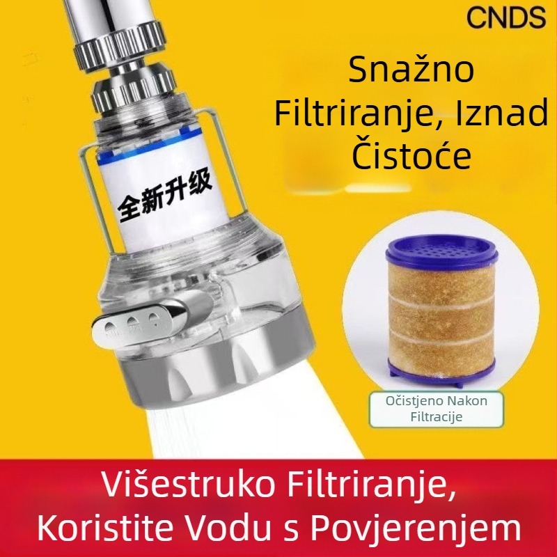 Kuhinjski aerator slavine s tri načina rada, prozorno kućište, filtr za uklanjanje preostalog klora