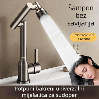 Kuhinjski slavina za sudoper s toplom i hladnom vodom, lokalno bakar, keramički disk ventil, model W429