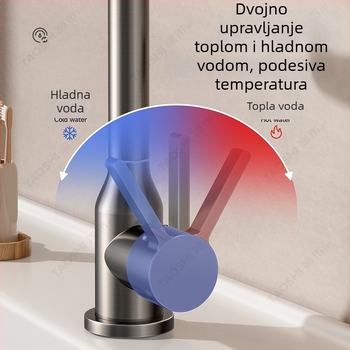 Kuhinjski slavina za sudoper s toplom i hladnom vodom, lokalno bakar, keramički disk ventil, model W429