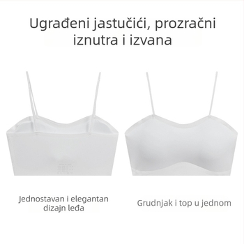 Bešrameni kamizolski grudnjak za žene s jastučićima – 3/4 košarica, tanke oblikovane košarice, najlon tkanina
