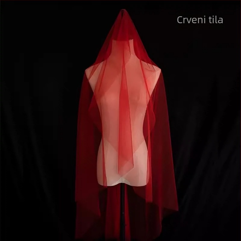 Vjenčani mrežasti veo - U-oblik, dvostruki sloj, retro stil, prilagodljivo obrađivanje