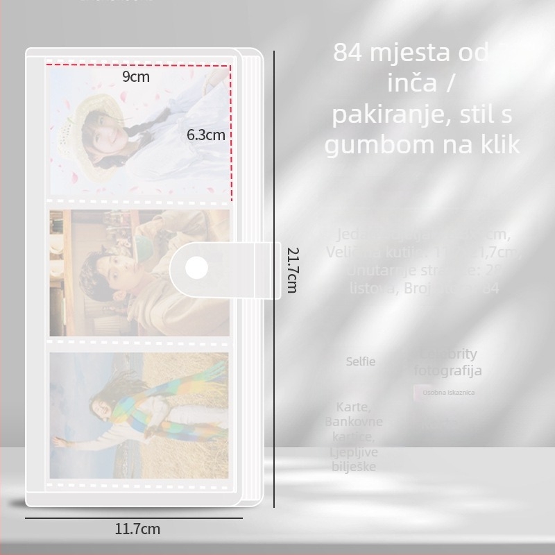 Četverokrilni kartični album – foto-album s odvojivim listovima, PP kućište, 20 unutarnjih stranica, mogućnost prilagodbe