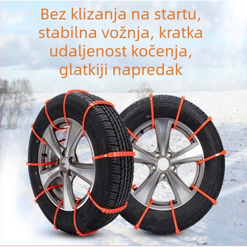 Sniežne protuklizne lančane za gume za univerzalna vozila – model fhl-22004-01, težina 16 g, veličina gume: 1, artikal fhl-22004-01