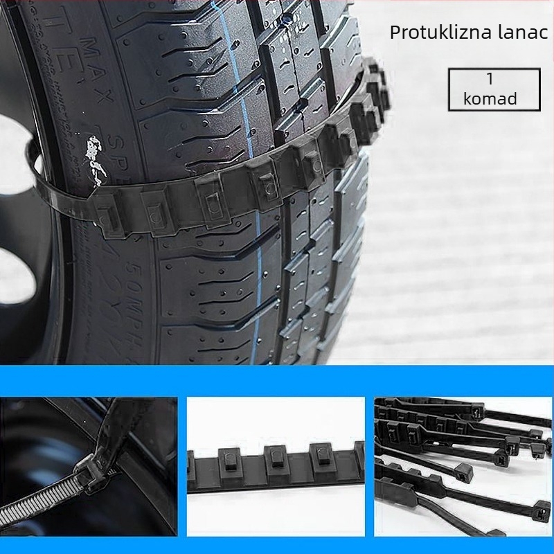 Sniežne protuklizne lančane za gume za univerzalna vozila – model fhl-22004-01, težina 16 g, veličina gume: 1, artikal fhl-22004-01