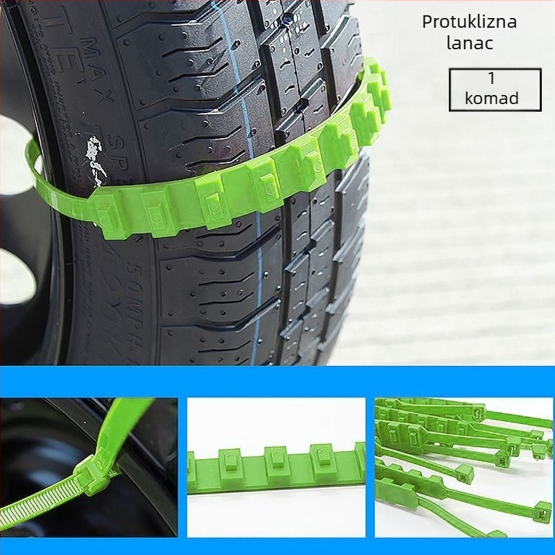 Sniežne protuklizne lančane za gume za univerzalna vozila – model fhl-22004-01, težina 16 g, veličina gume: 1, artikal fhl-22004-01