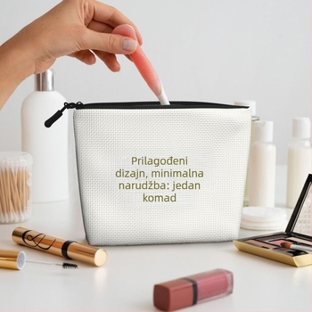 Unisex kozmetička torbica s vlastitim printom, ultra lagana, jednostavna konstrukcija, vanjski dio od poliestera, polic poliesterom podstavom